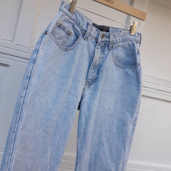 Vintage Jeans High Waisted Tapered Ankle Curvy Retro 1980s 90s Light Wash Denim - Picture 3 of 16